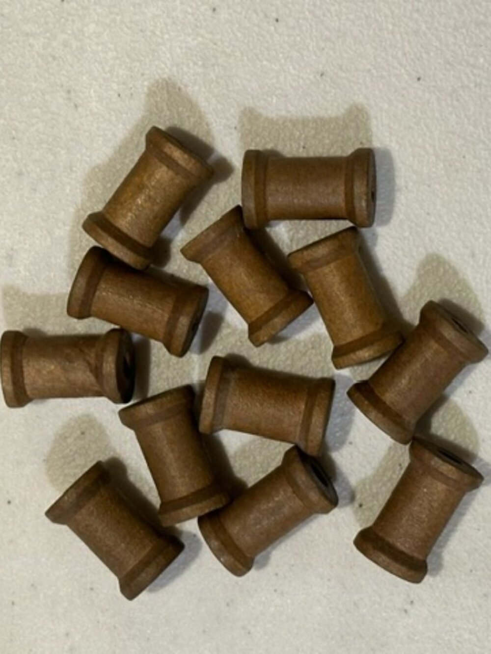 1" tall x 1/2" diameter Dark Stained Mini Spools-Set of TEN (10)